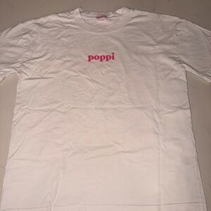 Poppi White Kids T-Shirt with Pink Logo